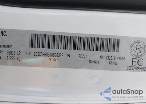 2019 Dodge Charger Sxt from USA, damaged, VIN 2C3CDXBG5KH628367